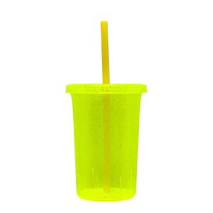 Vaso 16oz - amarillo con glitter