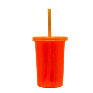 Vaso 16oz - naranja con glitter